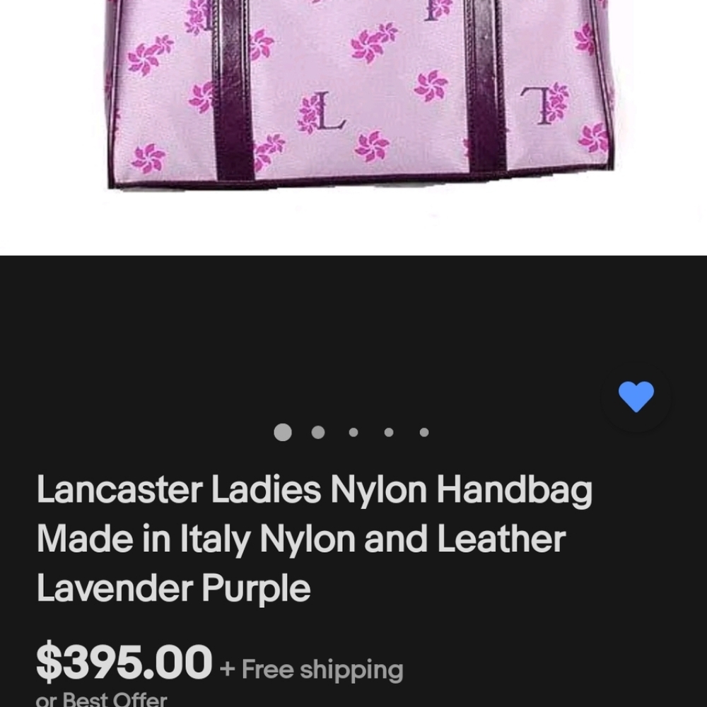 Lancaster travel bag With Wallet Nylon Leather Lavender